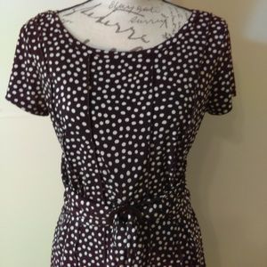Perceptions 2 Piece Dress Brown White Dots…